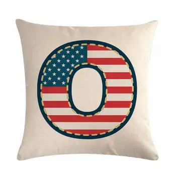 Amerikanske flag 26 engelsk brev pudebetræk linned pude dække stol kontor sofa hjem dekoration pudebetræk 45x45cm