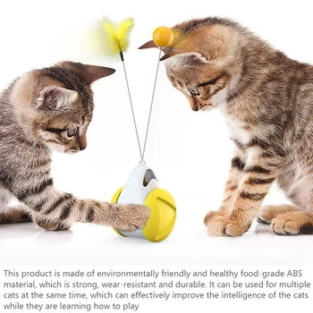 Tumbler Swing Legetøj til Katte Killing Interaktive Balance Bil Kat Jagter Legetøj Med Katteurt Sjove Pet Produkter til Dropshipping