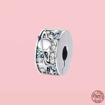 Nye Ankomst 925 Sterling Sølv Vedhæng Mousserende Række, Kæde Collaer Passer Oprindelige Pandora Charms Armbånd DIY Smykker 2617