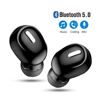 Mini Bluetooth 5.0 headset, Trådløst headset med mikrofon, sports headset, håndfri stereo headset til alle mobiltelefoner