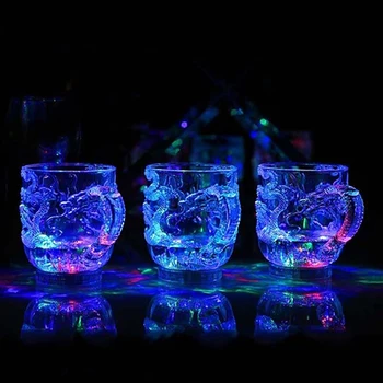 Blinkende LED Farve skifter Vand Aktiveret, lyser Dragon Øl, Whisky Kop Krus Varm 3334