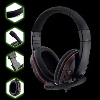 2021 Nye Ankomst Gaming Headset Hovedtelefon med Mikrofon til PS4 Over Ear Hovedtelefoner med Bløde Høreværn til Bærbare computere, Mobiler 3516