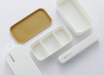 Frokost Boks Japansk Mikrobølgeovn Bento Box 850ML For Fødevarer Container Opbevaring Bærbare Skole Picnic Tætte BPA-Fri