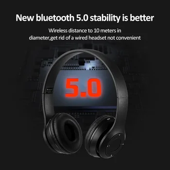 Multifunktionelle Trådløse Stereo-Bluetooth-Hovedtelefon MP3-Afspiller, FM-Radio Headset til iOS Android Mænd Kvinder