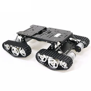 WiFi/Bluetooth/PS2 Fjernbetjening RC 4wd Robot Tank, Chassis Kit stødabsorberende og Fleksibel Smart Metal-Førerhuse på Chassis Til DIY 418