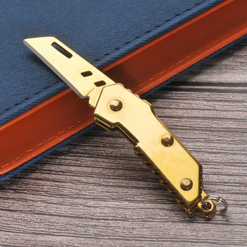 Mini Multi-funktion Folde Kniv i Rustfrit Stål selvforsvar Pocket Værktøj Udendørs Camping Bærbare Kniv med Nøglering 444