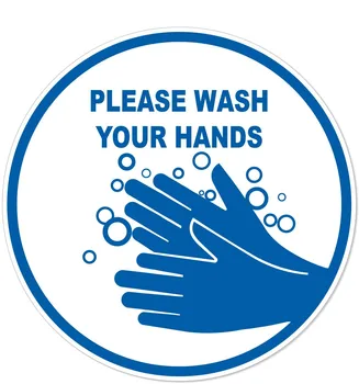 Du vaske dine hænder logo mærkat, selvklæbende, skræl stokken vandtæt advarsel Vinyl Klistermærke