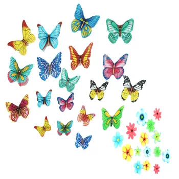100PCS Butterfly Blomst Kage Bagning Dekoration Glutinous Spiseligt rispapir Wafer Papir Kage Dessert Toppers fødselsdagsfest 4632