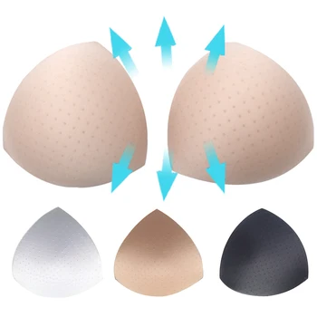 2/3/4Pairs Breatable Kvinder Underwear Push Up Bh Pads Trekant Kopper Breast Enhancer Aftageligt Badetøj Bikini Skær Polstring 46646