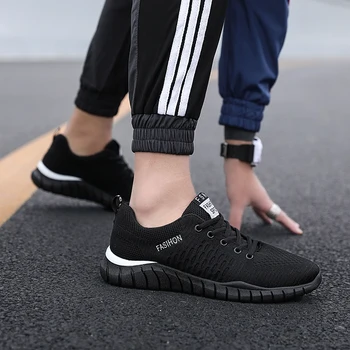 Nye trendy mærke koreanske version af enkle og alsidige tidevandet net sko, non-slip blød tunge komfortable sports-casual sko 46817