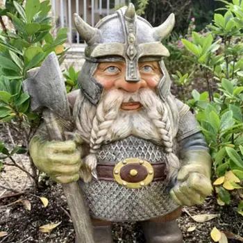 1 PC Viking Harpiks Statue Havearbejde Håndværk Ornamenter Perfekt Til Dit Hjem Eller Haven Viking Victor Nordiske Dværg 47896