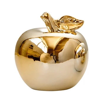 1stk!! Moderne Boligindretning Gave Ornament Keramiske Sølv/Guld Apple Dekorative Statue Køkken Spisebord Ornament 48845