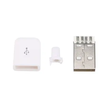 10/5pcs DIY USB 2.0 Mandlige USB-4-Pin Stik til Type A-Stik-Stik Med Hvid Plast Cover-Type-EN DIY Kits 4897