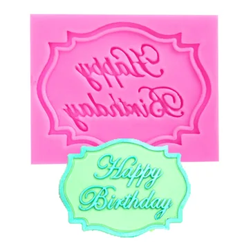 Nye Happy Birthday form af en Skrivelse silikone forme chokolade fondant kage dekoration Værktøjer cupcake forme 4915