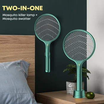 Anti Mosquito Swatter Genopladelige Myg Lampe Mosquito Swatter Dræbe Flyve Bug Zapper Fælde Udendørs Indendørs Mosquito Killer Lampe