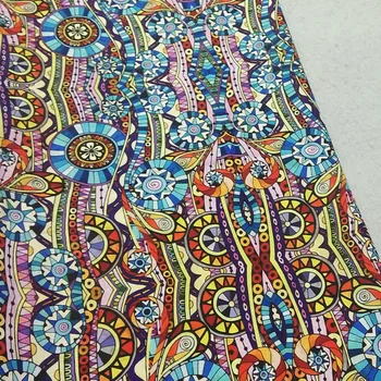 Viaphil Bomuld Stof Helt Nye Farverige Cirkel Bølge Afrikanske Geometri Trykt Syning Klud Kjole Tøj, Tekstil, Væv 5783