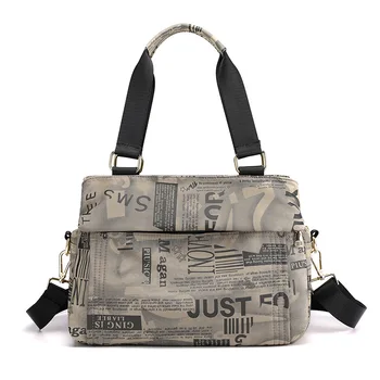 Store Capcty håndtasker for kvinder 2021 Vandtæt Oxford Brand tasker Mode Brev Print kvinde bag 4 farver sort top håndtag taske 58309