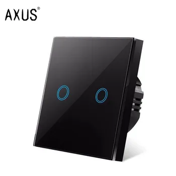 AXUS AC110-220V Touch Skifte EU-Standard Hvid Krystal Glas Panel Lys sensoriske Skifte væglampe tryk Skifter LED-baggrundsbelysning 59775
