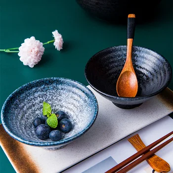 LingAo skål Ramen Japansk stil, service, skål keramisk bordservice skål bambus hat skål husstand skål 59941