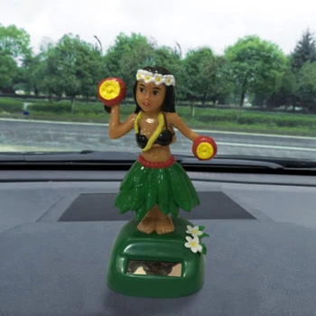 Hawaii Pige Soldrevne Animerede Dansende Danser Toy DIY Kunsthåndværk, Skulpturer Bil Bord, Skrivebord Dekoration 63743