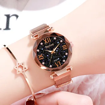 Magnetisk Kvinder Watch Sæt Stjernehimmel Damer Håndled Ure, Armbånd Box Relogio Feminino Reloj Mujer Rose Gold Watch 2020 65130