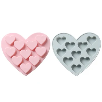 1 stk Creative 10 Huller Kærlighed Hjerte Kage form for 3D-Form Non-Stick Silikone Kage Forme til Bagning DIY Muffin Is, Chokolade Værktøj 6598