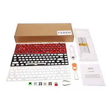 FEKER 68 Nøgler Hotswap DIY Tastatur Tilpasset Kit Tredobbelt Mode bluetooth-2.4 Ghz NKRO Baggrundsbelyst Mute Bomuld Mekanisk Tastatur Kit