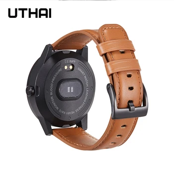 UTHAI F17 Ægte Læder Urrem til Samsung galaxy se Huawei band 20mm 22mm Smart ur Pin spænde Band Se tilbehør 67049