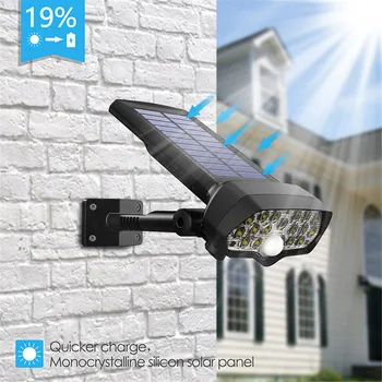 LED Solar indre gårdhave Lampe Vandtæt IP5 Spotlight Motion Sensor lys Trådløse væglampe Til Udendørs Have Dekoration 7337