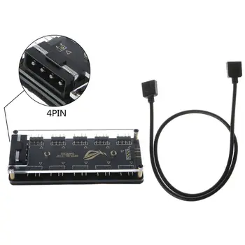 AURA SYNC 5V 3-pin RGB 10 Hub Splitter SATA Power 3pin ARGB Adapter forlængerkabel til GIGABYTE MSI-ET SUS ASRock LED 74053