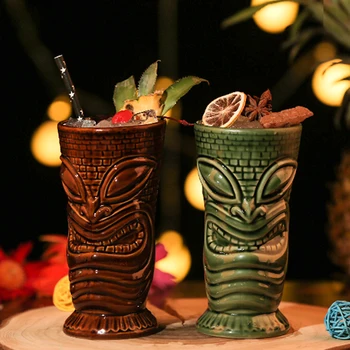 Hawaii Keramiske Tiki Krus Kreative Porcelæn Krus Øl, Vin Cup Påske Islander Bar Værktøjer 78557