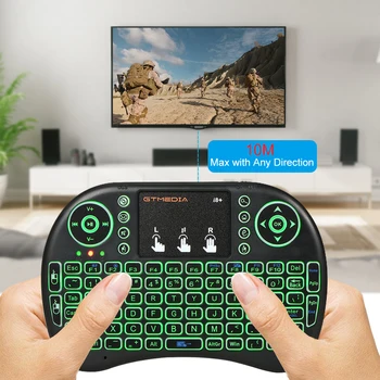 GTMEDIA i8+ Trådløst Tastatur-2.4 ghz-russisk dansk 3 farve Air Mouse With Touchpad-Fjernbetjening, Tastatur Til Android TV BOX 8081
