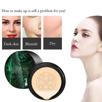 BB Air Cushion Foundation Svamp Hoved CC Cream Concealer Lyse Makeup Blegning Vandtæt Face Base Kosmetiske Tone Q5P6 81146