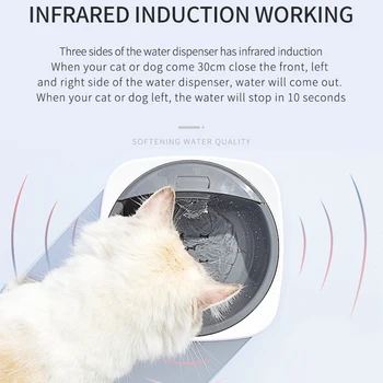 Pet induktion vand dispenser Tre-sidet infrarød induktion opladning vand dispenser Automatisk cirkulerende vand til hund, kat 8562