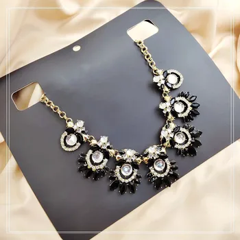 Jane Europæiske mode overdrevet nyt lys luksus fuld crystal female halskæde 87163