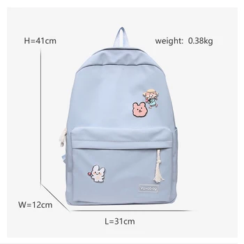 Kawaii nylon elev skole taske Mode vandtæt rejse rygsæk Velegnet til teenage-piger Ren farve kvinders rygsæk 88644