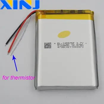 XINJ 3,7 V 5100mAh 3 Ledninger Termistor Lithium-Polymer-Batteri Lipo Celle 105575 For Power Bank E-Bog PAD MIDTEN af PSP DIY Tablet 89378