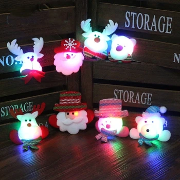 Julen LED Lys, Lysende Pin-Brocher Plys Snemand Hjorte Dukke Part Ornament Christma Part Leverer Gave Til Børn Piger 89904