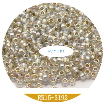 Japan Miyuki Importerede Perler 1,5 mm Transparent Perlemorsfarvet Glans Serie 15/0 Runde Perler 13G 90036