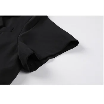 Kvindernes Dragt Nye 2021 Sommeren Korte Ærmer Harajuku Y2K Baggy Fashion Polo Krave TOP Plisseret Nederdel Suit Blazer Jakker Outwear 90398