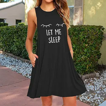Dame Brev Nightgowns Sleepshirts Nattøj Casual Løs Sove Shirt Trykt Nat Kjole Med Lange Ærmer Nattøj Kvinde 90782