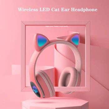 Nye Ankomst Søde Kat Ører Søde Trådløse Bluetooth Hovedtelefoner Piger Gave Farverige Bluetooth-5.0 Gaming Headset Til børn voksne 93282