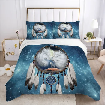 Dreamcatcher sengetøj sæt Dronning King Fuld Dobbelt Duvet cover sæt pudebetræk sengetøj Dyne dækker 240x220 200x200 tiger 93478