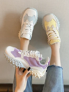 2021 Forår Og Efterår Nye Mode til Alle-Match Tykke Såler Kvinders Sko koreanske Afslappet Stil Sneakers