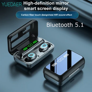 Nye R11 TWS Bluetooth 5.1 Spejl Oplader Box Øretelefon Touch Control Sport Headset HiFI Stereo Øretelefoner Wireless Gaming Hovedtelefoner
