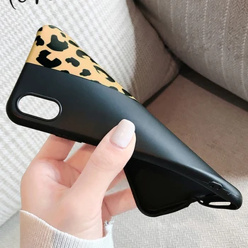 Elegant Leopard Hærdet Skærm Protektor Phone Case For iPhone X Xr Xs Max Søde Pige Soft Cover Til iPhone 7 Plus 8 6S 6 SE2020