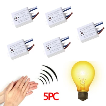 5PC Sound Control Sensor Smart Switches Modul Detektor Stemme Sensor Intelligent Auto on Off Lampe Skifte Hjem Forbedring