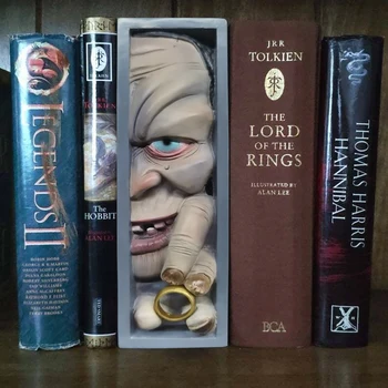 Horror Kiggede På Boghylden Monster Menneskelige Ansigt Harpiks Bogstøtter Bookstand Skulptur Indsamling Cd-Albums Reol Indretning
