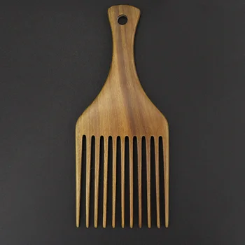 Naturlige Afro African American Vælge Kam Brush Frisør Værktøj til glat Hår Olie Hoved Frisure Sandeltræ Salon Brug