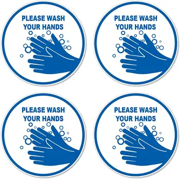 Du vaske dine hænder logo mærkat, selvklæbende, skræl stokken vandtæt advarsel Vinyl Klistermærke